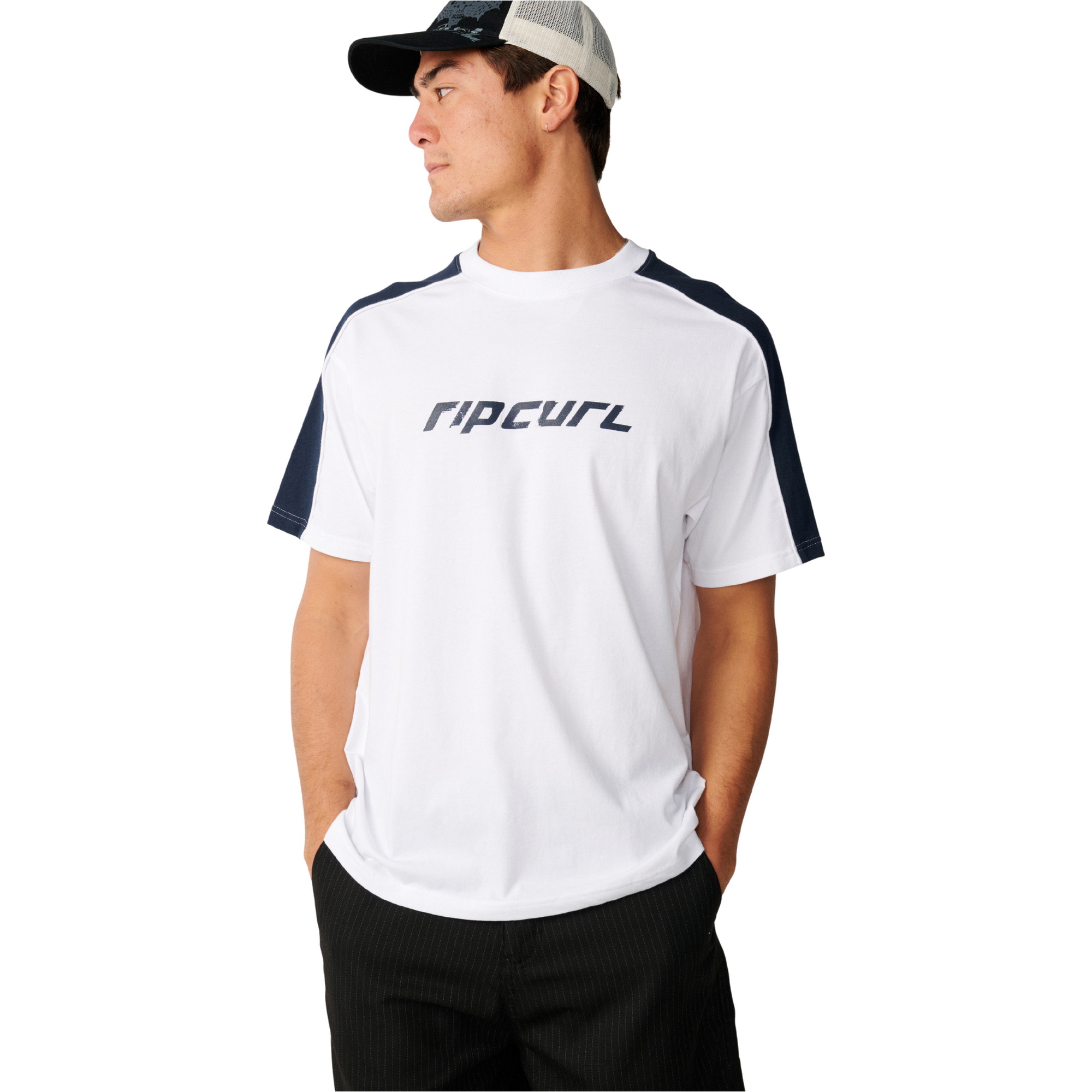 2026 Rip Curl Mens Archive Up Top Panel T-Shirt 129MTE - White